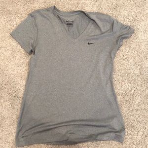 Grey Nike v neck dry fit